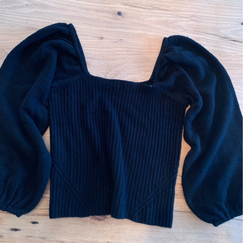 Halogen Balloon Long Sleeve Black Sweater Women’s L Preloved SOFT